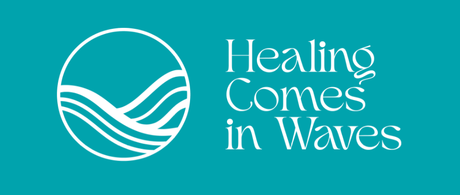 Healing Comes in Wave with logo of waves in a circle